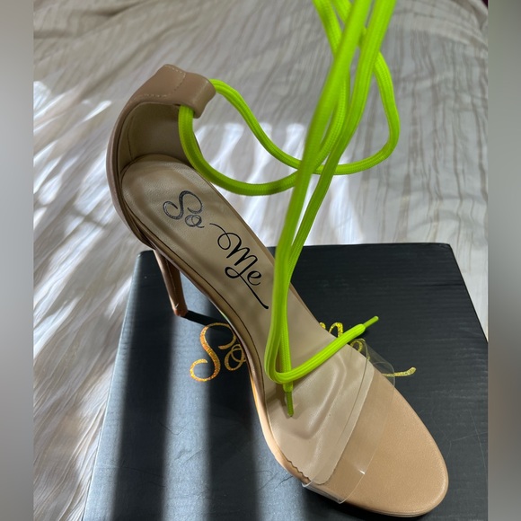 So Me Lace Up Glass Slippers - Picture 3 of 5